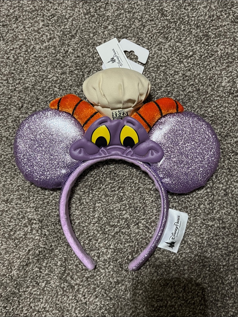 Disney 2017 Food Wine Figment Purple Sparkle Mickey Ears Headband